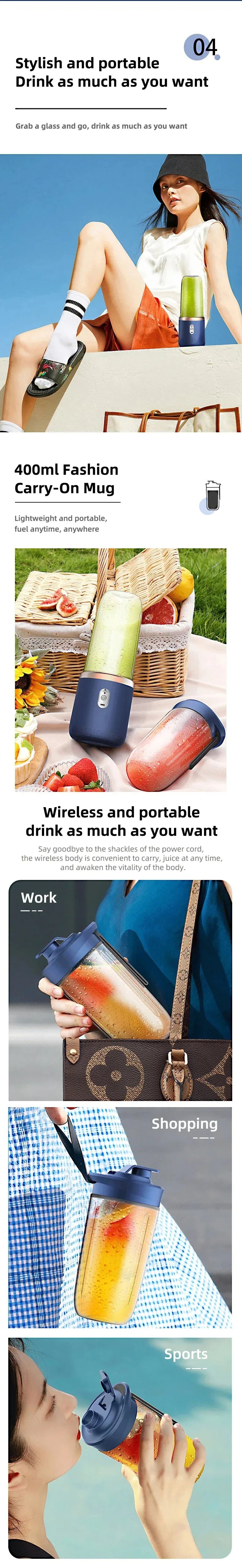 Mini Blender Portable USB 400ml