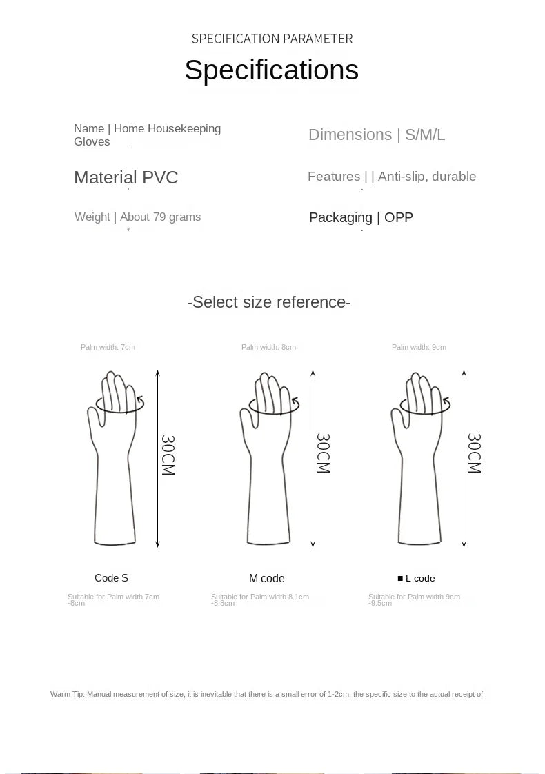 Gants de Vaisselle Fins en Latex