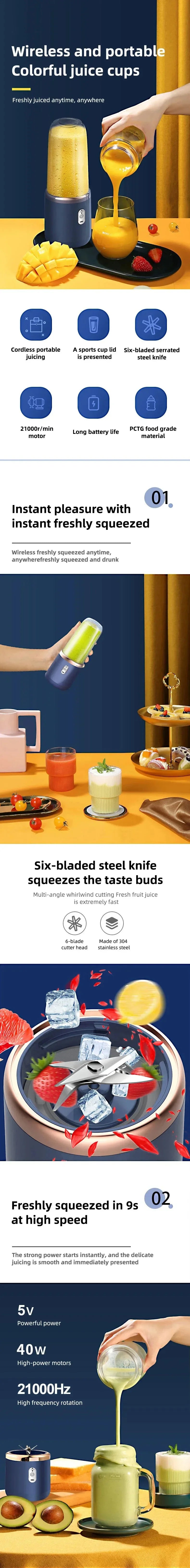 Mini Blender Portable USB 400ml